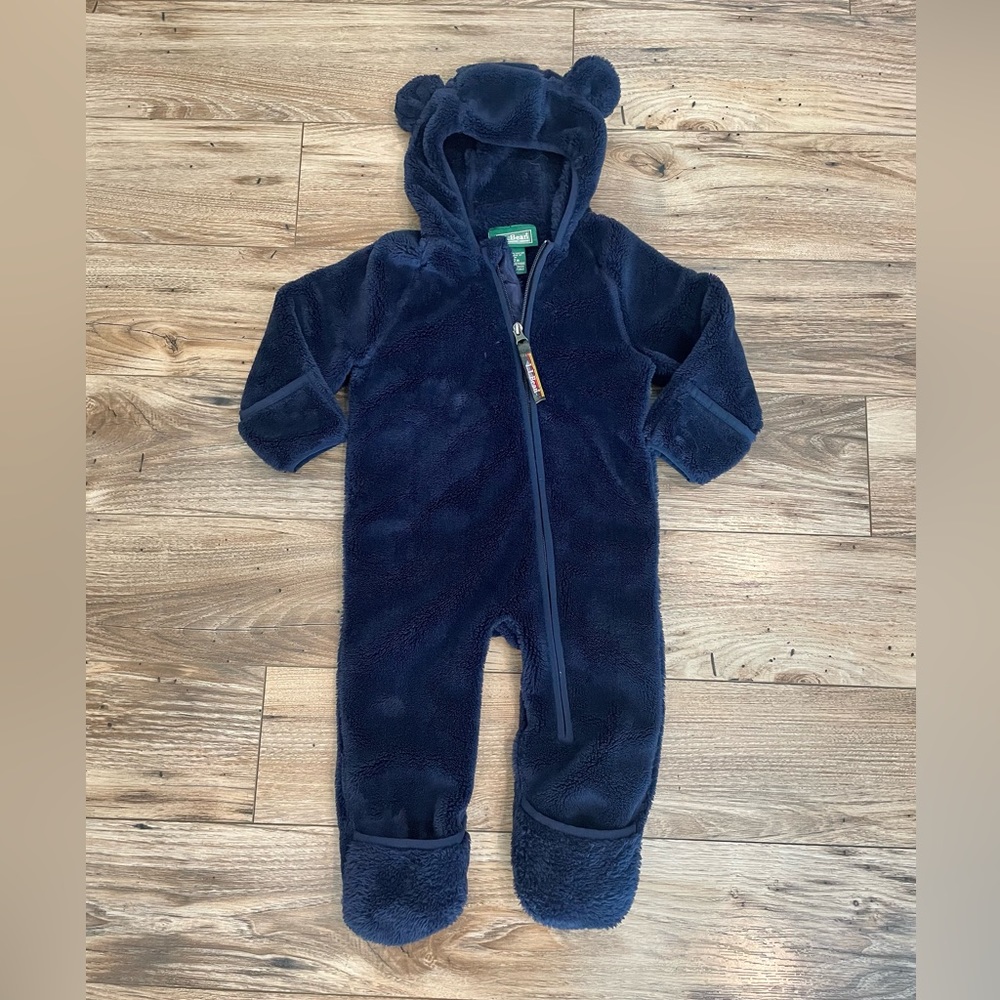 L.L. Bean Navy Fleece Bunting; Size 6-12 Months
